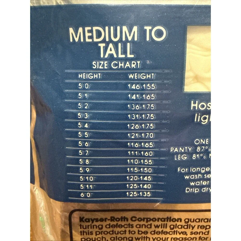 No Nonsense Light Support Medium To Tall #59 White Regular Pantyhose Nylons NOS